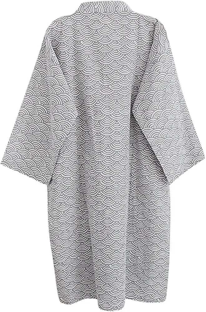 Algodón Kimono Bata Wrap Albornoz Bata Pijama Yukata Nightdress Loose Comfy Sleepwear