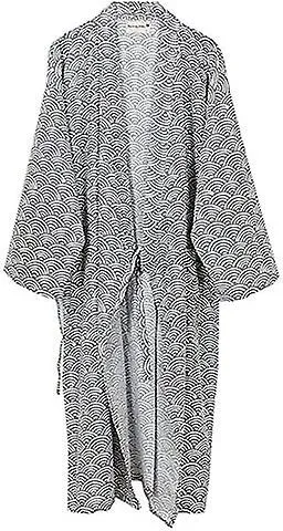 Algodón Kimono Bata Wrap Albornoz Bata Pijama Yukata Nightdress Loose Comfy Sleepwear
