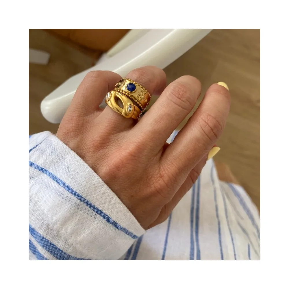 Anillo Anthe Lapislázuli Oro