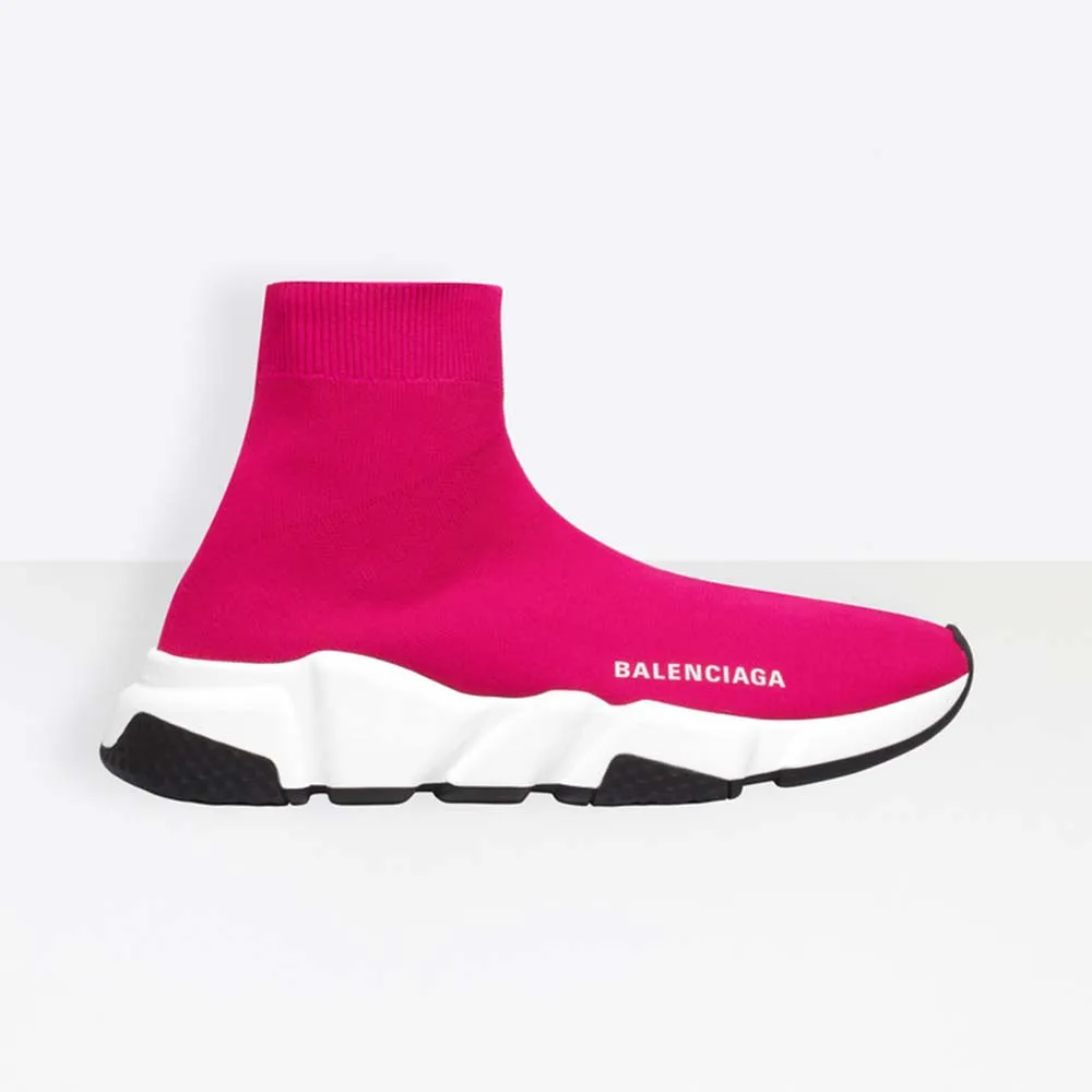 BALENCIAGA ZAPATILLAS SPEED ​​MUJER DE PUNTO Y LOGO BALENCIAGAROSA