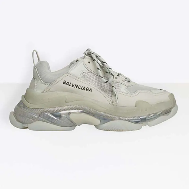 BALENCIAGA ZAPATOS UNISEX ZAPATILLAS DE DEPORTE CON SUELA TRANSPARENTE TRIPLE SBLANCO