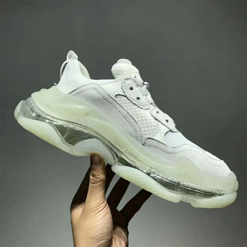 BALENCIAGA ZAPATOS UNISEX ZAPATILLAS DE DEPORTE CON SUELA TRANSPARENTE TRIPLE SBLANCO