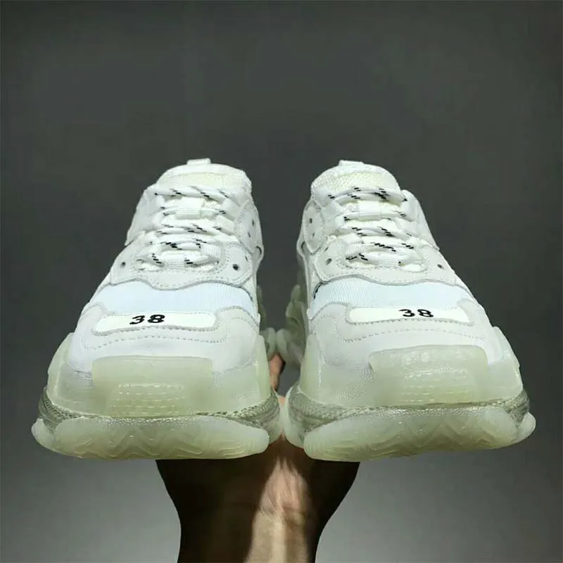 BALENCIAGA ZAPATOS UNISEX ZAPATILLAS DE DEPORTE CON SUELA TRANSPARENTE TRIPLE SBLANCO