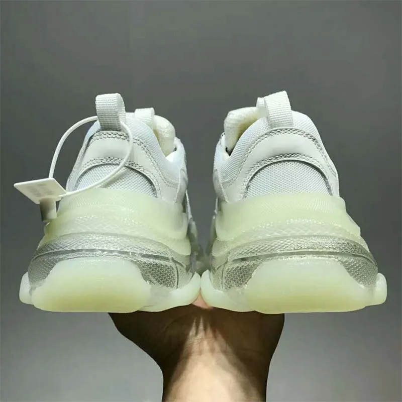 BALENCIAGA ZAPATOS UNISEX ZAPATILLAS DE DEPORTE CON SUELA TRANSPARENTE TRIPLE SBLANCO