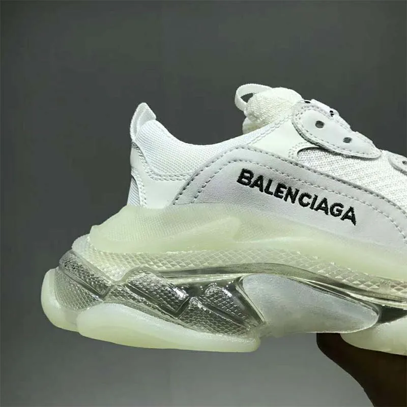 BALENCIAGA ZAPATOS UNISEX ZAPATILLAS DE DEPORTE CON SUELA TRANSPARENTE TRIPLE SBLANCO