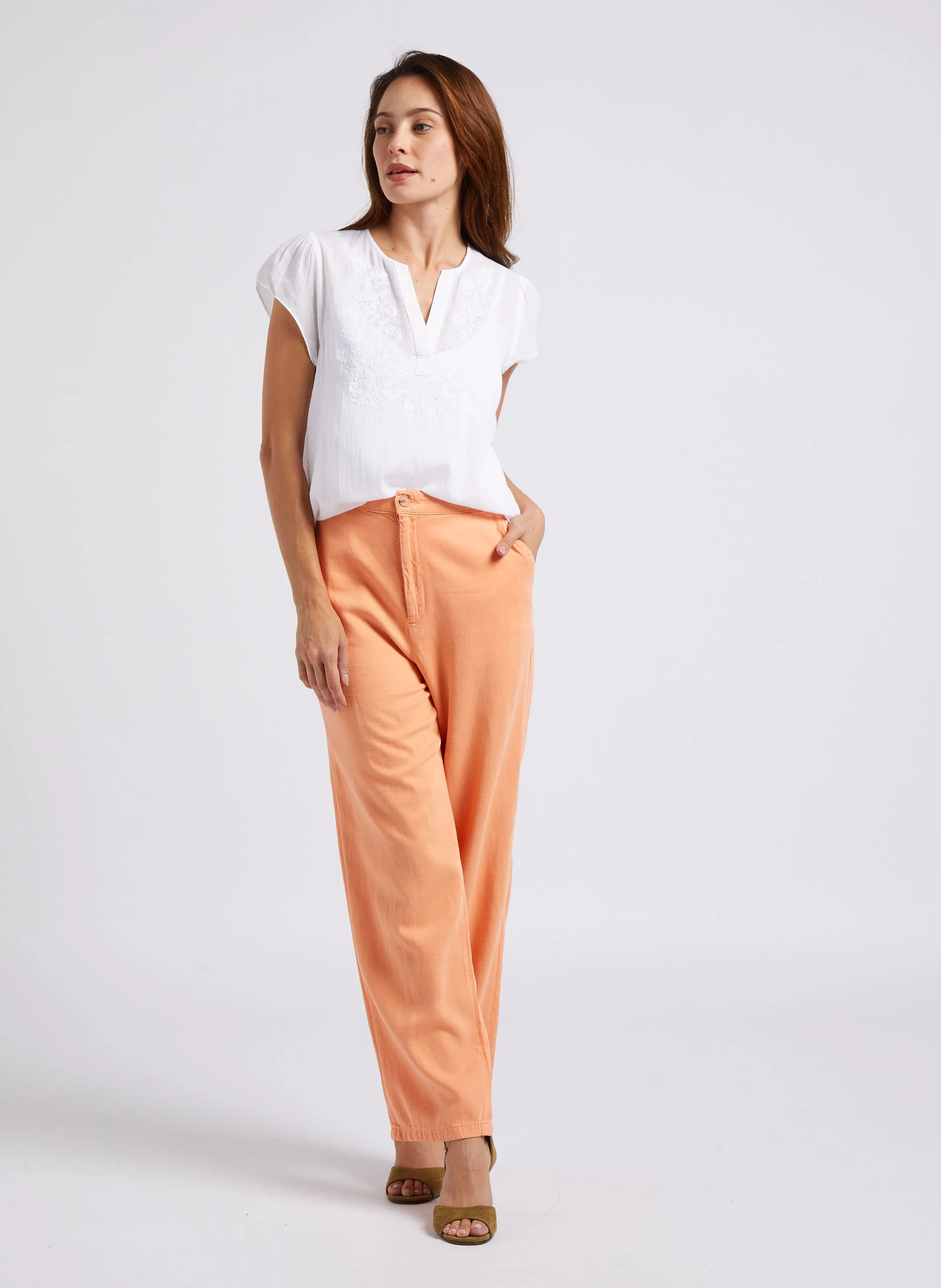 BALTIMORE  PANTALóN RECTO EN NARANJA