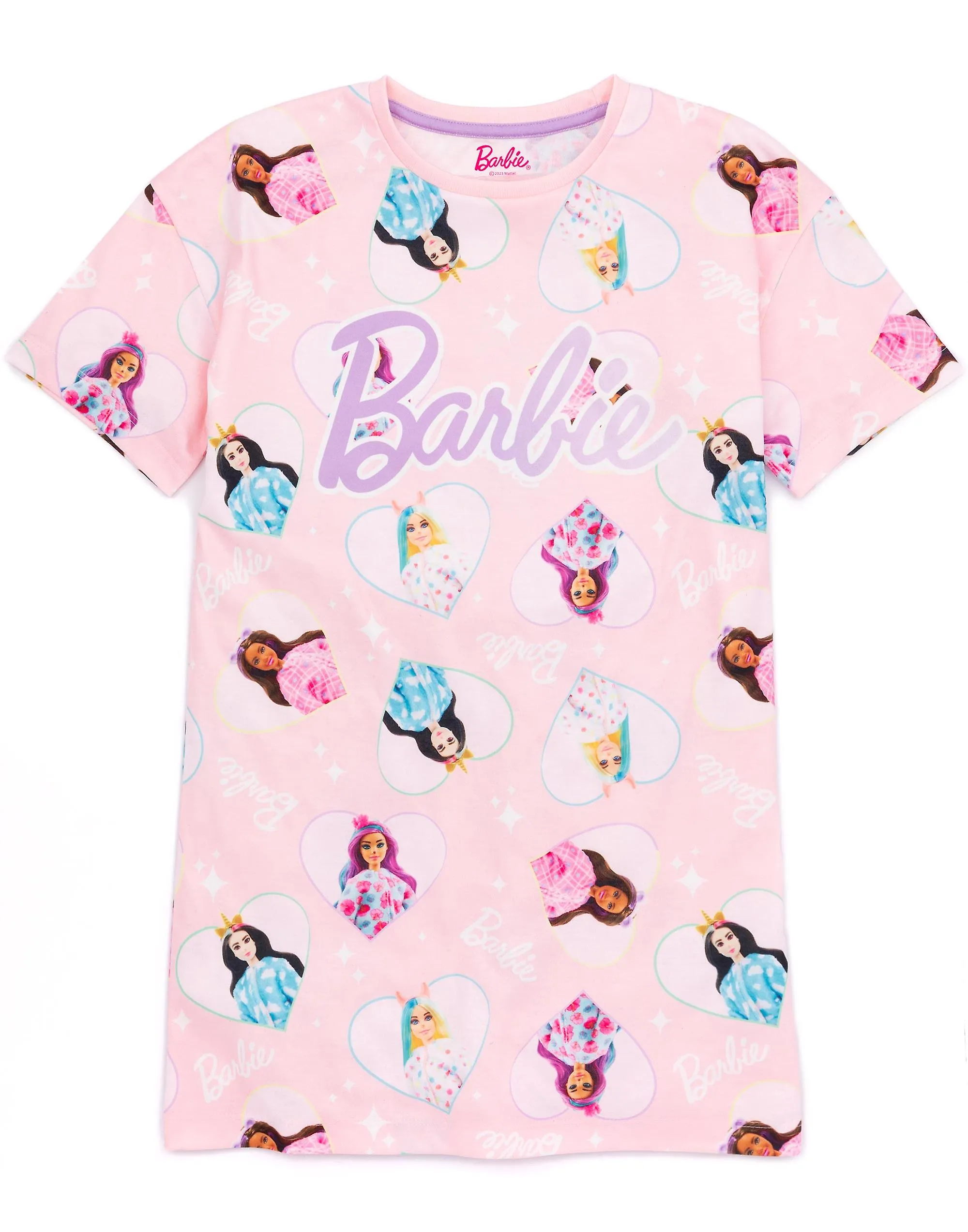 Barbie Girls Short Sleeve Nightdress Pink