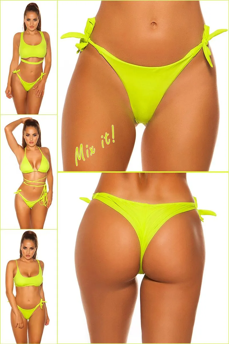 Bikini slip tanga amarillo neón