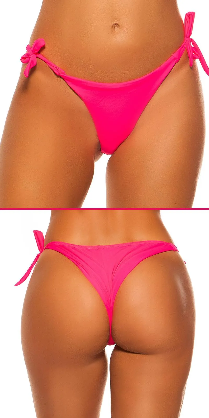 Bikini slip tanga rosa neón
