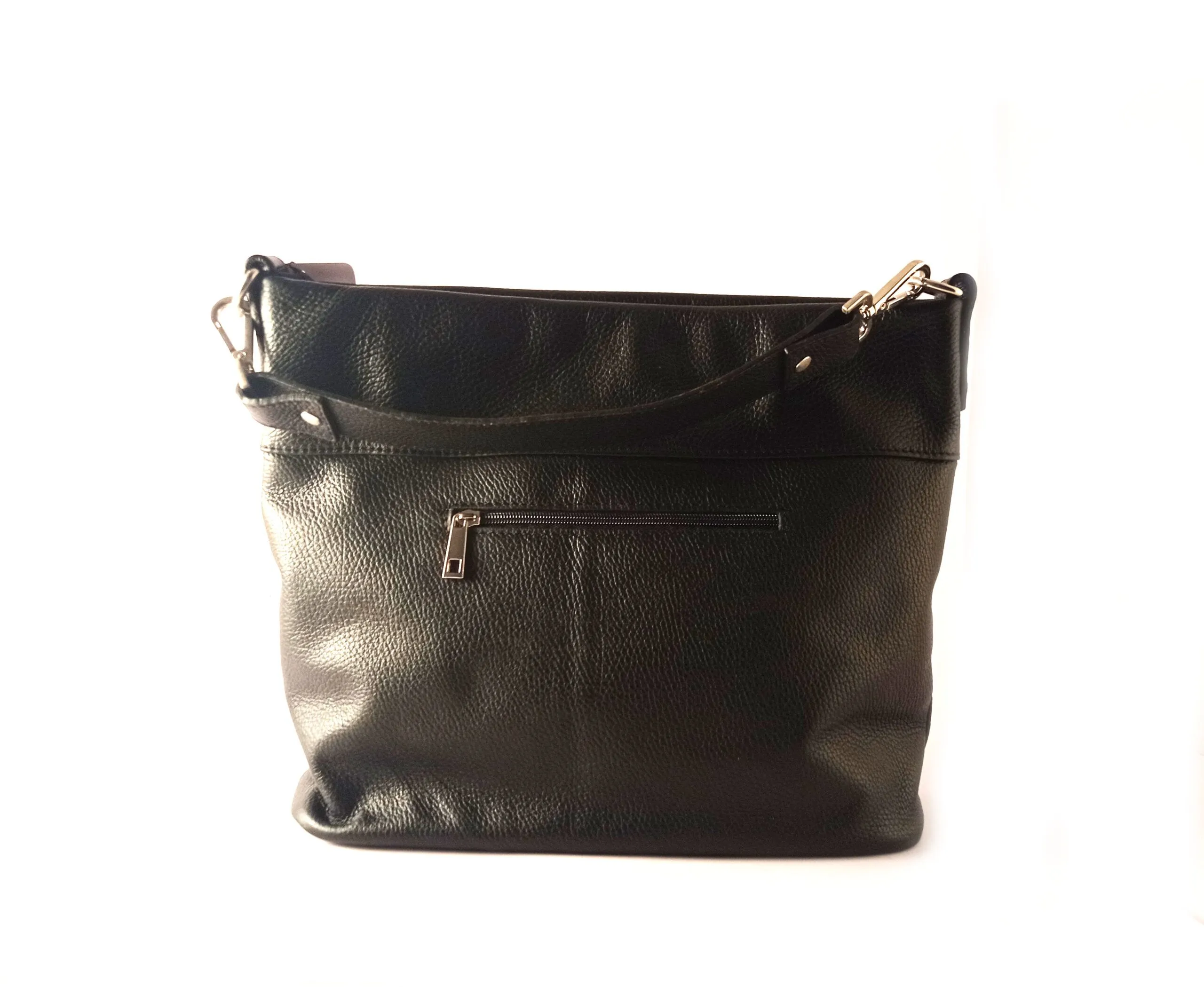 Bolso de hombro LB en piel legítima color negro