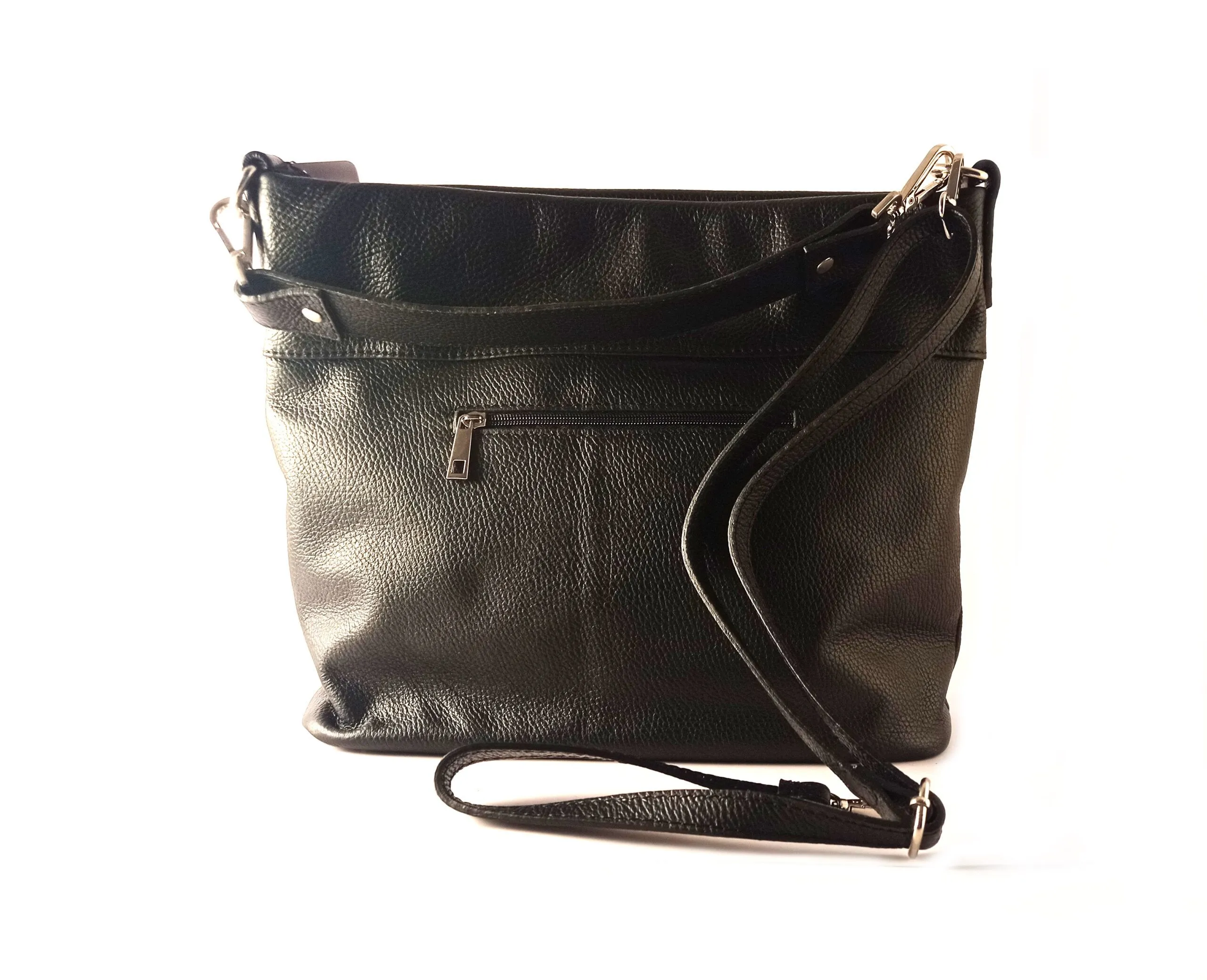 Bolso de hombro LB en piel legítima color negro