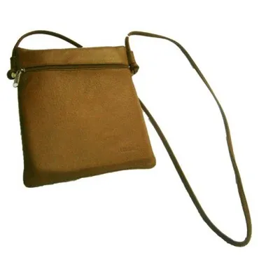Bolso rectangular con 2 cremalleras Attanze en marrón