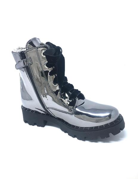 bota cordones charol antracita