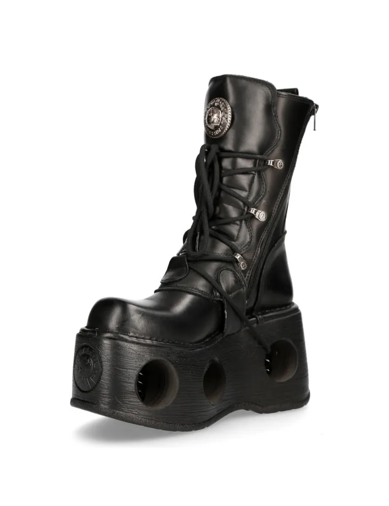 BOTAS NEWROCK DE PIEL NEGRAS PLATAFORMAS ALTAS