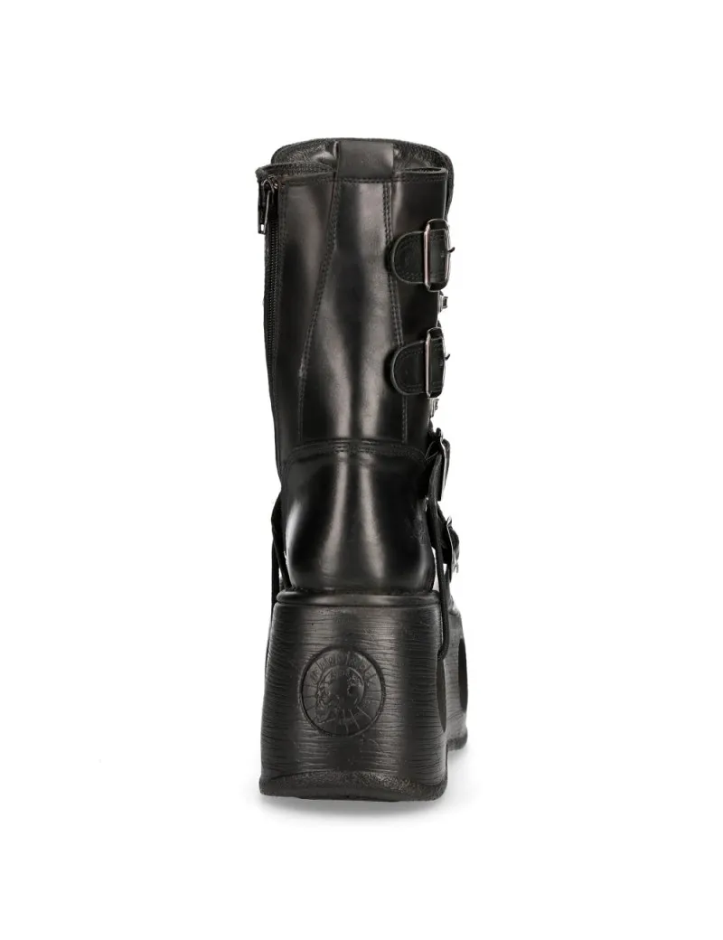 BOTAS NEWROCK DE PIEL NEGRAS PLATAFORMAS ALTAS