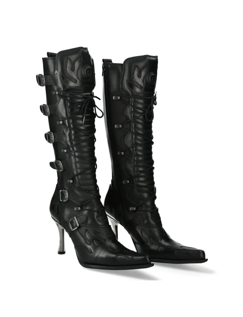 Botas punk goth malicia negro fuego