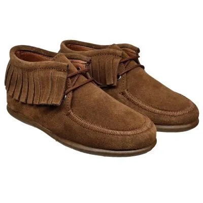 Botin niña flecos cuero chuches
