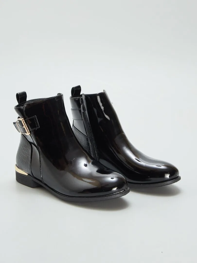 BOTINES DE CHAROL  NEGRO