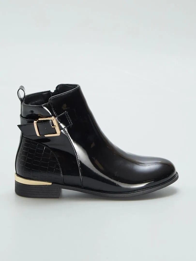 BOTINES DE CHAROL  NEGRO