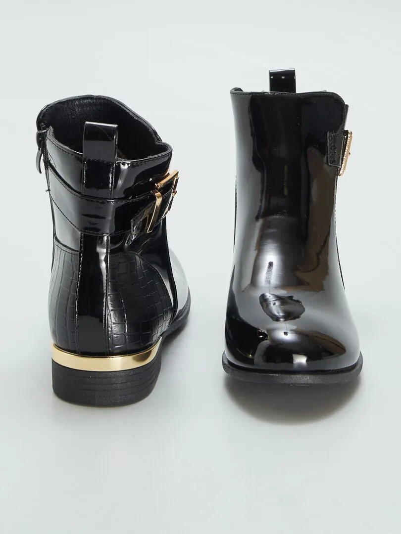 BOTINES DE CHAROL  NEGRO
