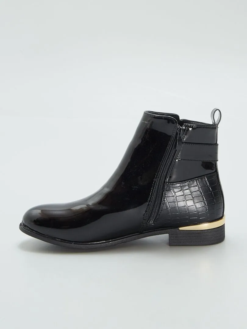 BOTINES DE CHAROL  NEGRO