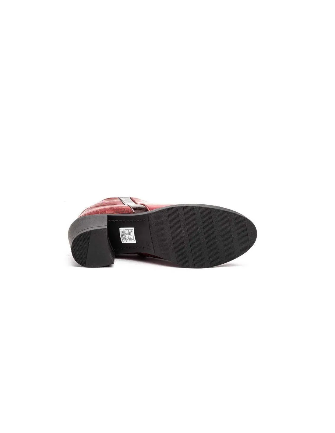 Botines Tacón Piel Burdeos