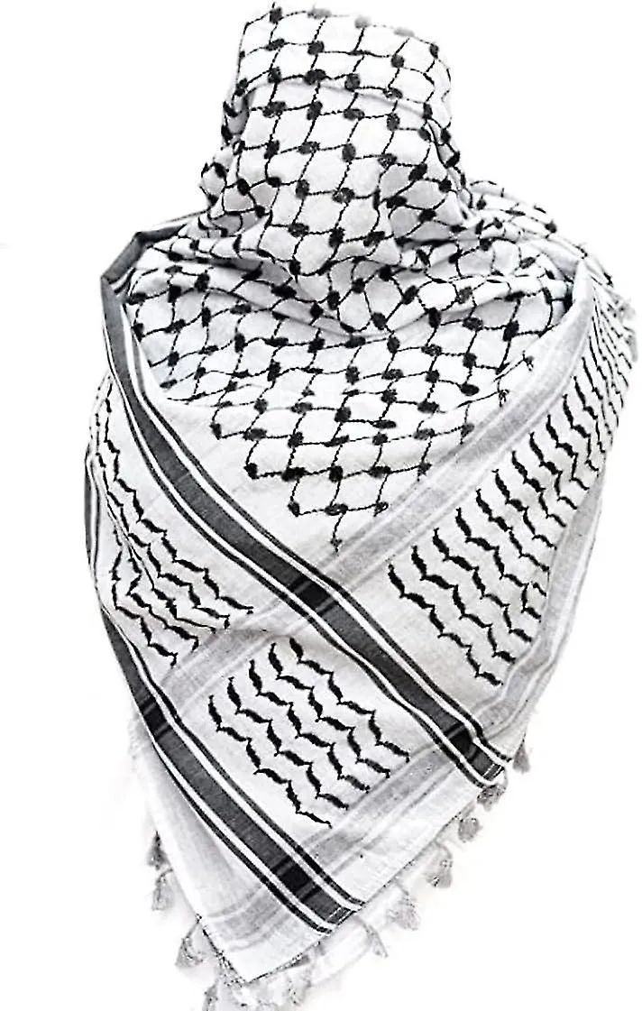 Bufanda de Palestina, Keffiyeh, Arafat Hatta, ancha con borlas, Shemagh Keffiyeh pata de gallo árabe100% y2