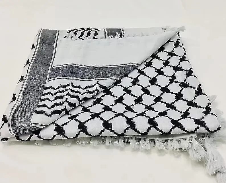 Bufanda de Palestina, Keffiyeh, Arafat Hatta, ancha con borlas, Shemagh Keffiyeh pata de gallo árabe100% y2