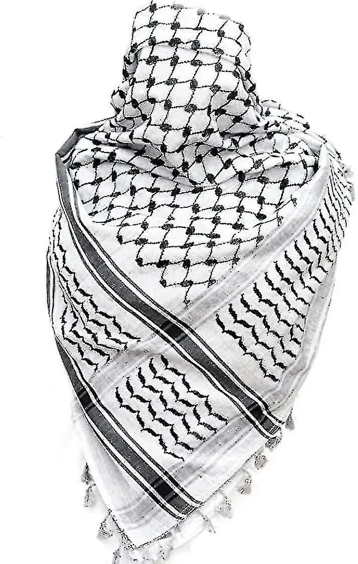 Bufanda de Palestina, Keffiyeh, Arafat Hatta, Ancha con borlas, Shemagh Keffiyeh Pata de gallo árabe100% Y2kk