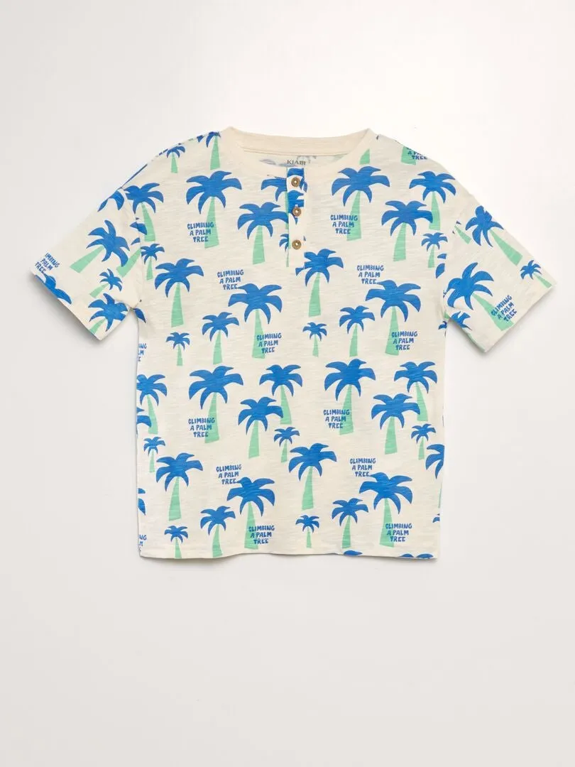 CAMISETA CON CUELLO PANADERO  BLANCO
