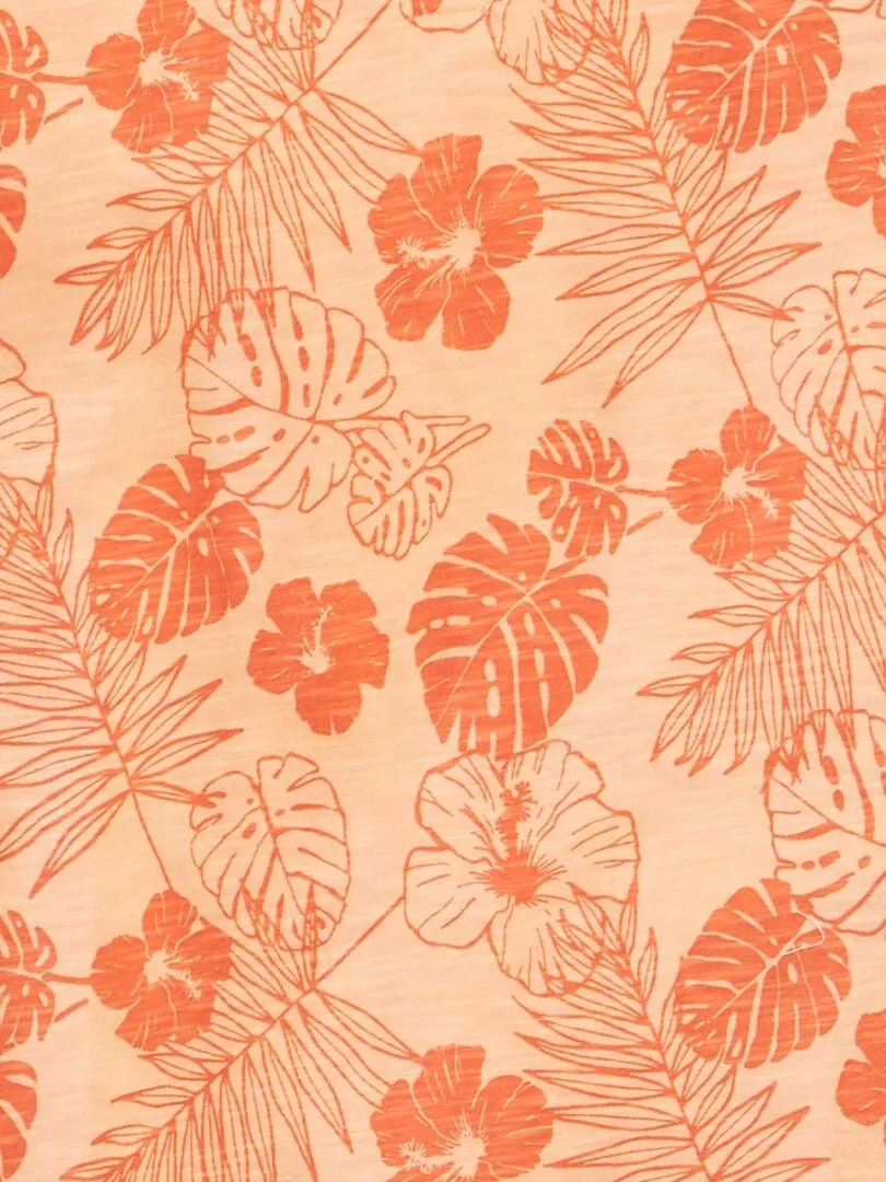 CAMISETA CON CUELLO PANADERO  NARANJA