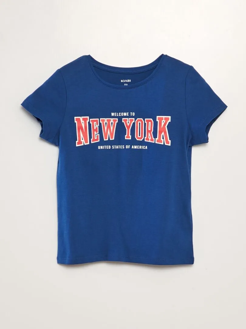 CAMISETA CON INSCRIPCIóN  AZUL