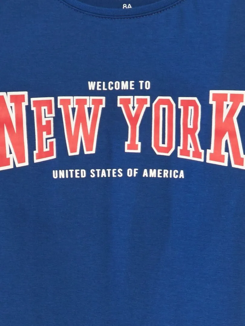 CAMISETA CON INSCRIPCIóN  AZUL