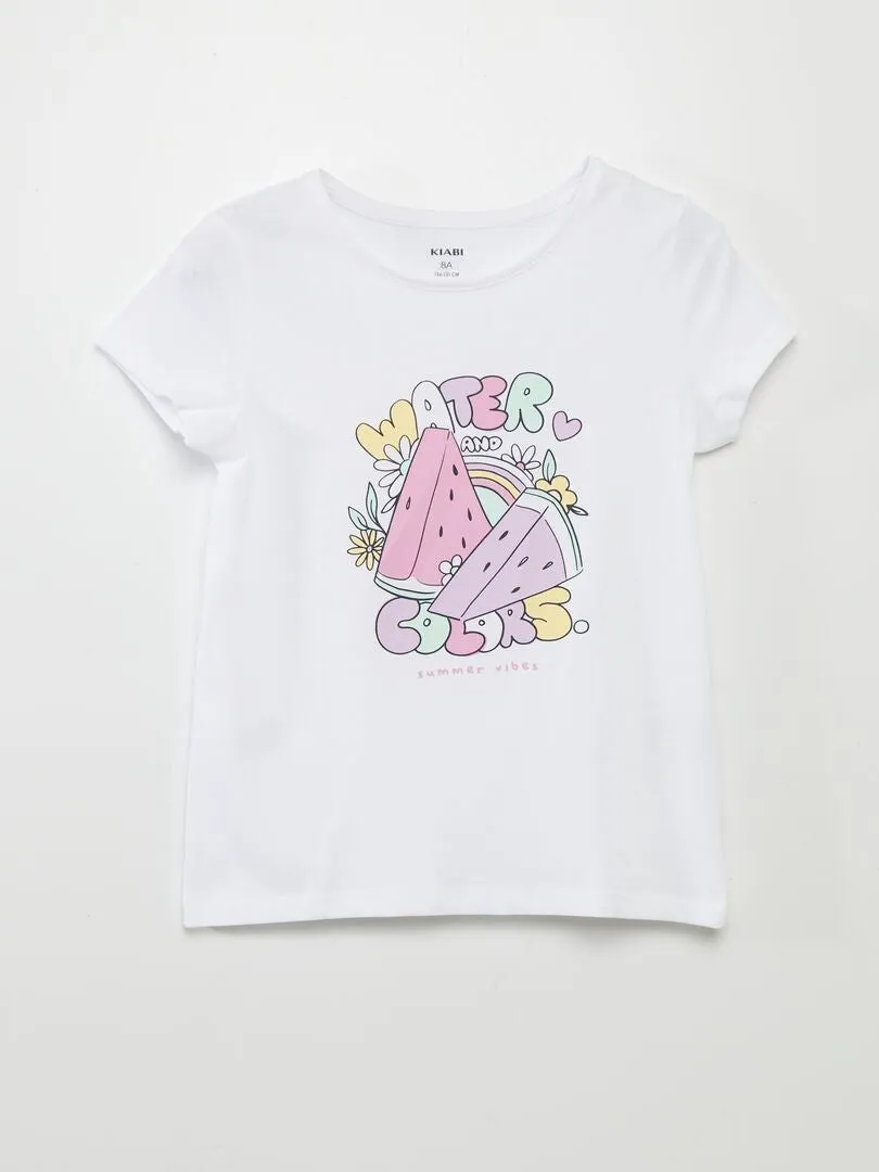 CAMISETA CON INSCRIPCIóN  BLANCO