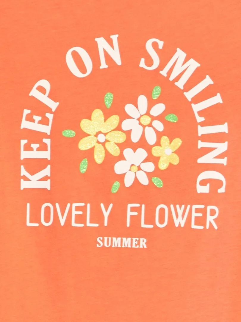 CAMISETA CON INSCRIPCIóN  NARANJA