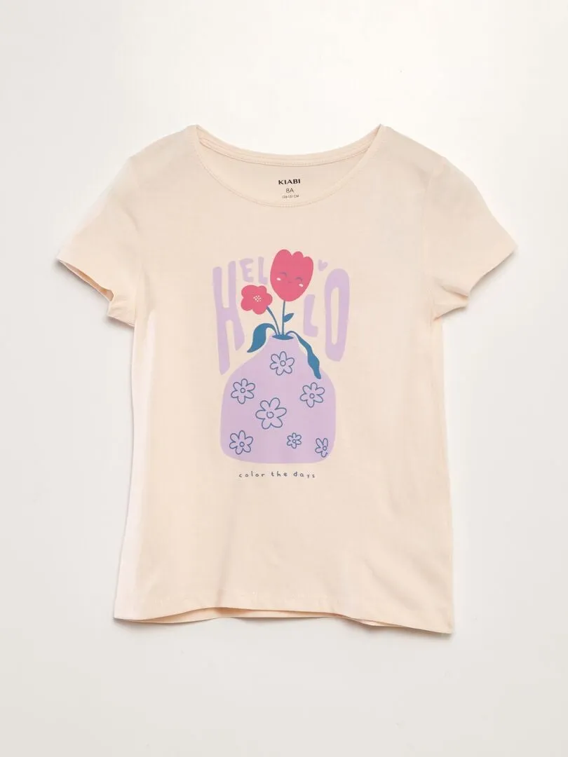 CAMISETA CON INSCRIPCIóN  ROSA
