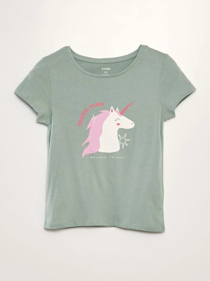 CAMISETA CON INSCRIPCIóN  VERDE
