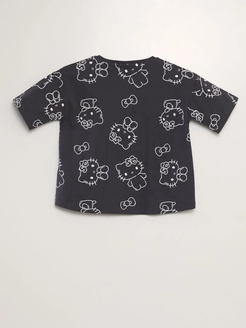CAMISETA 'HELLO KITTY'  NEGRO
