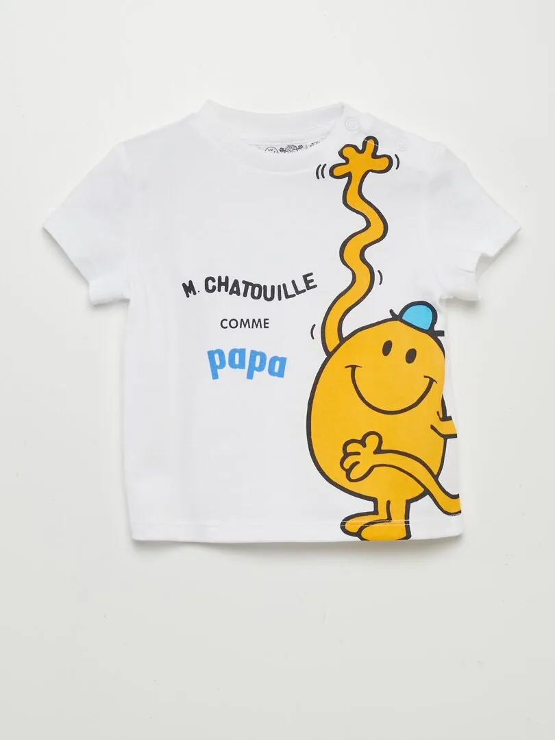 CAMISETA 'MONSIEUR CHATOUILLE'  BLANCO