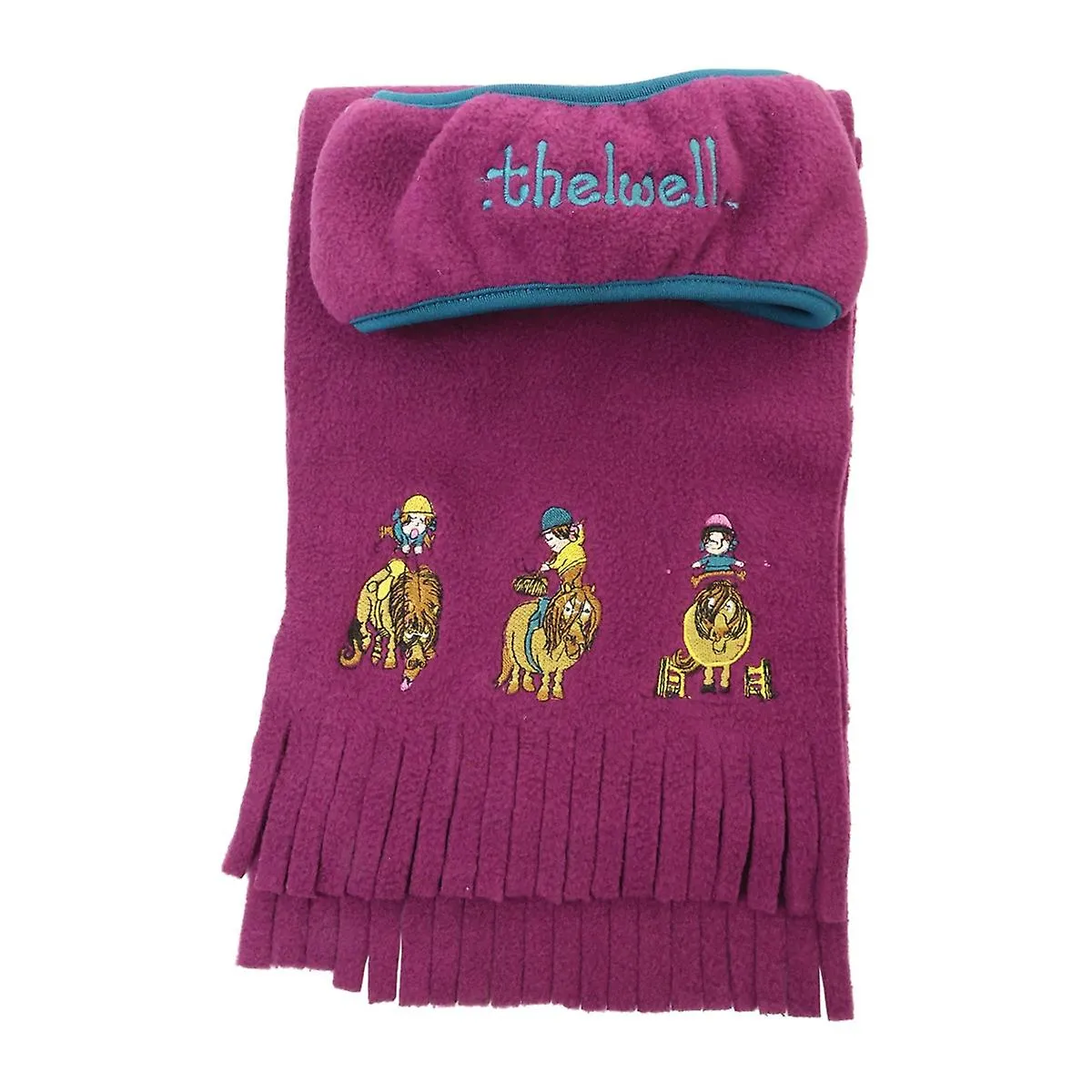 Conjunto de diadema y bufanda de vellón de pony de la colección Thelwell para niñas