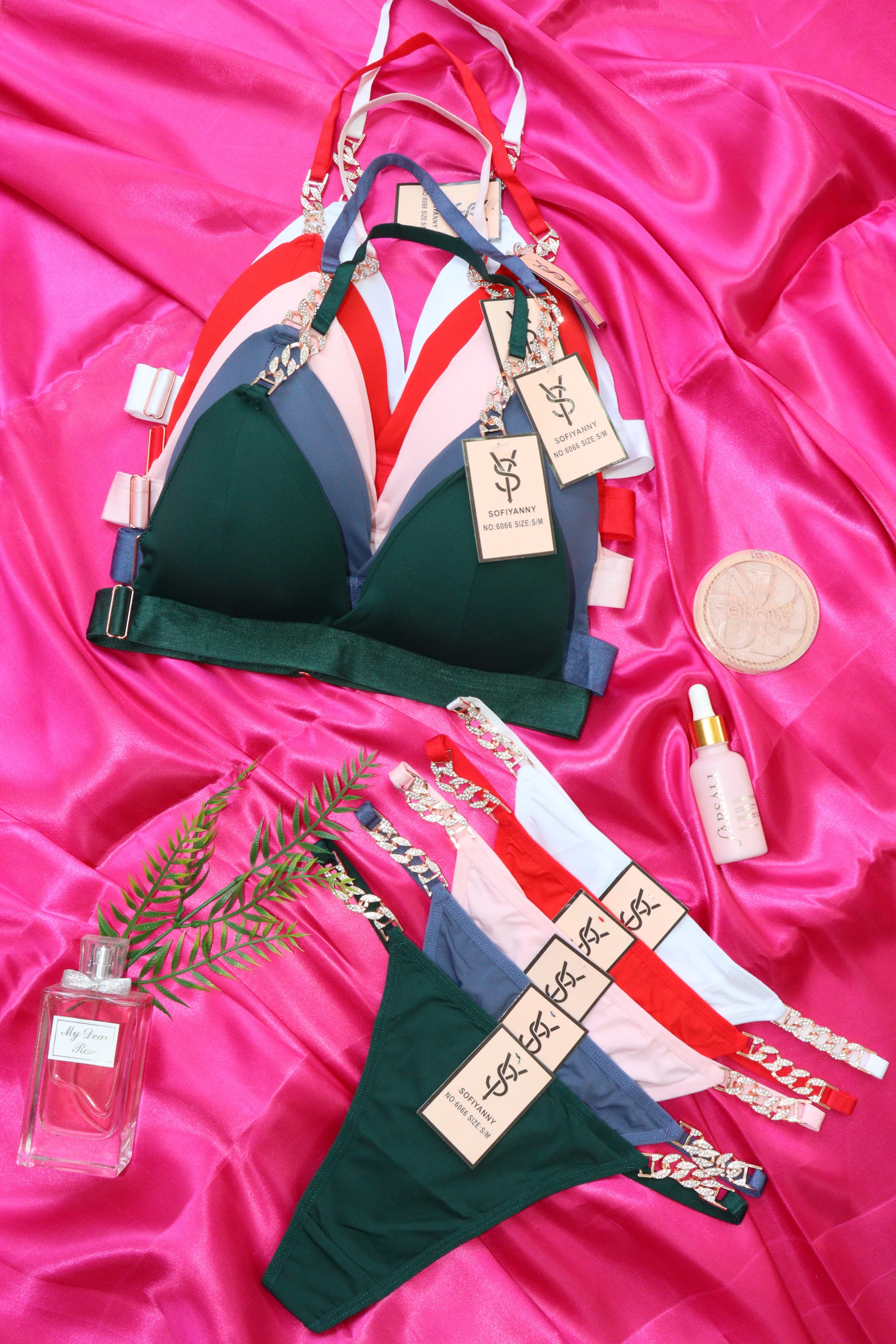 COORDINADO BRALETTE HALTER Y TANGA 6066