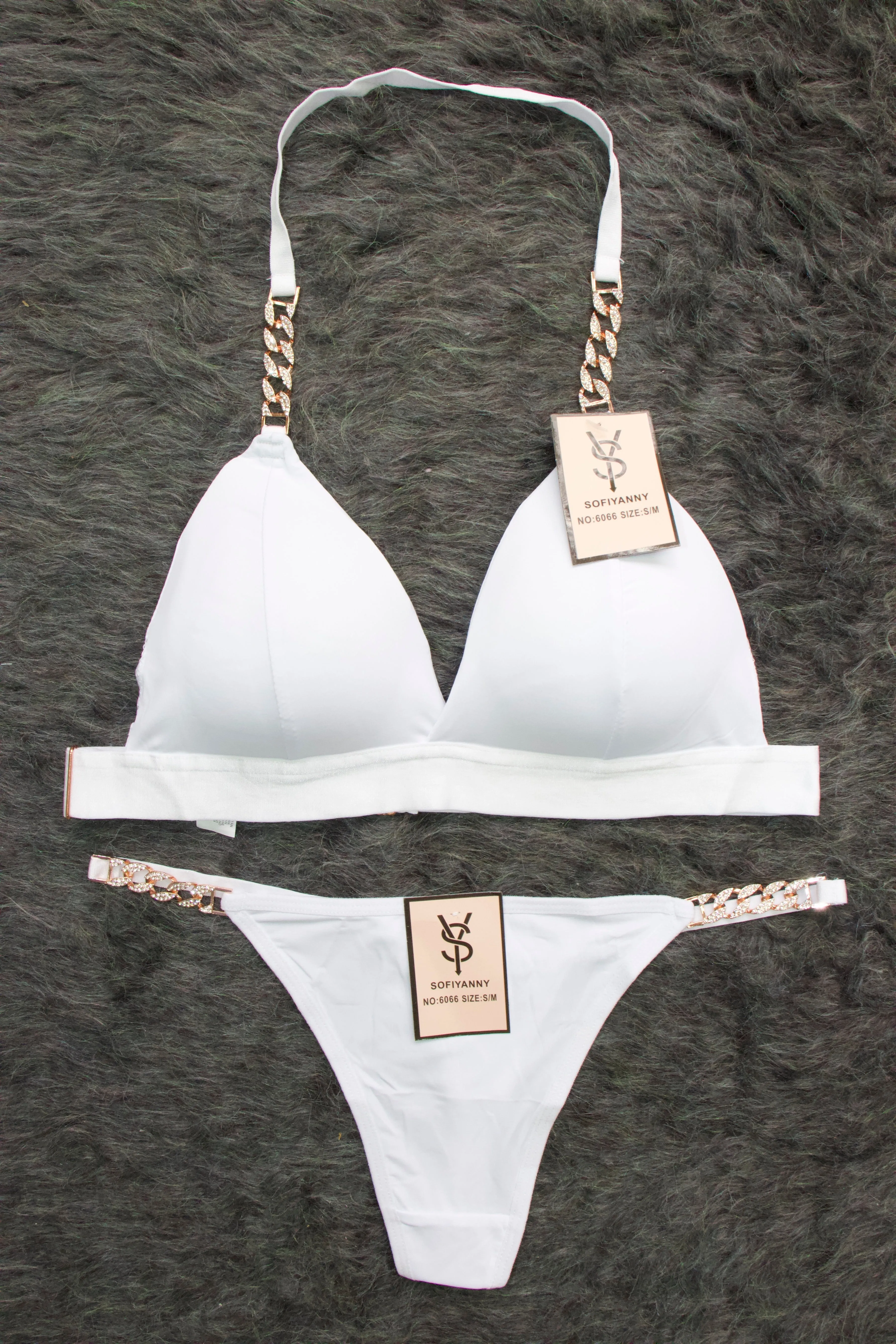 COORDINADO BRALETTE HALTER Y TANGA 6066