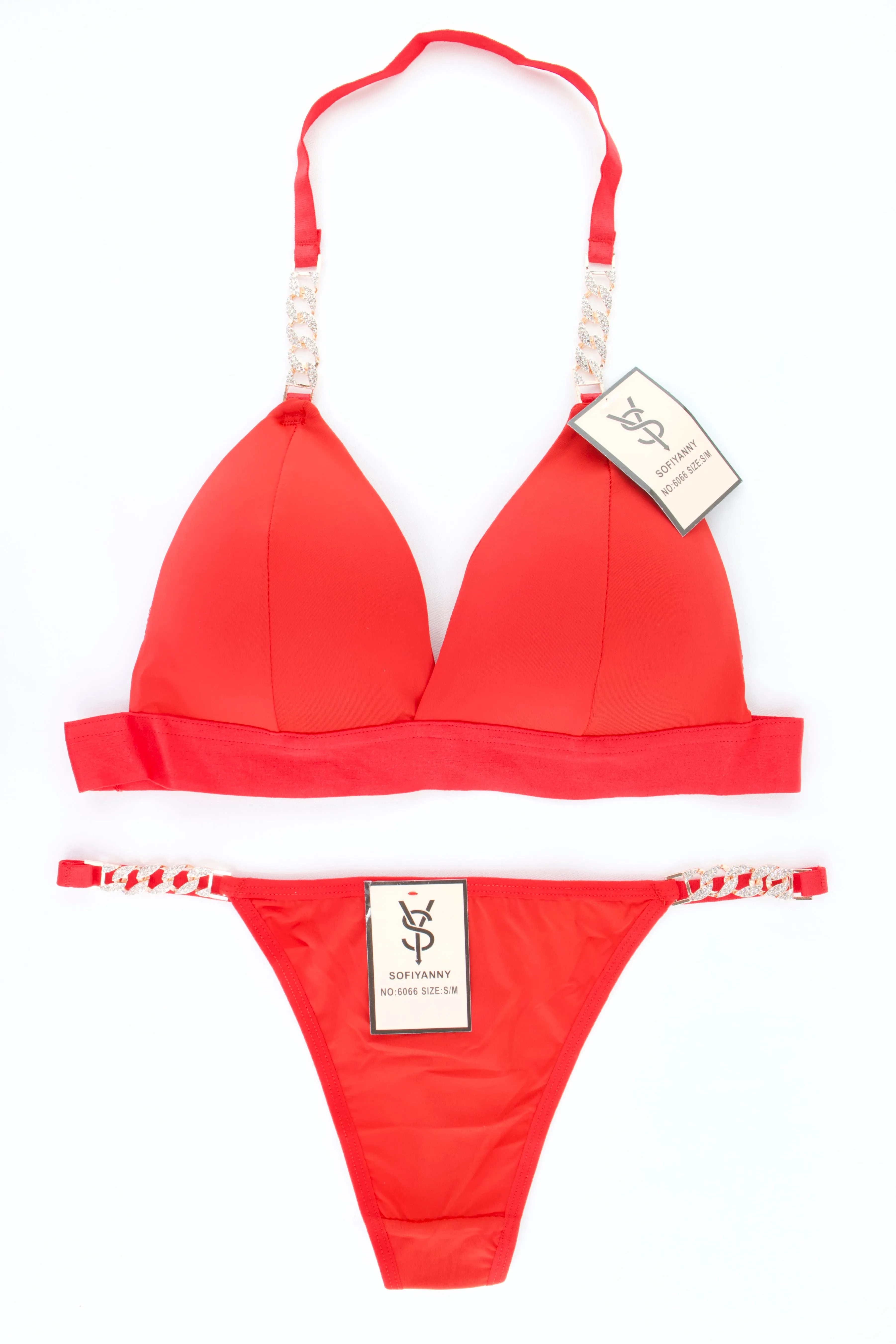 COORDINADO BRALETTE HALTER Y TANGA 6066