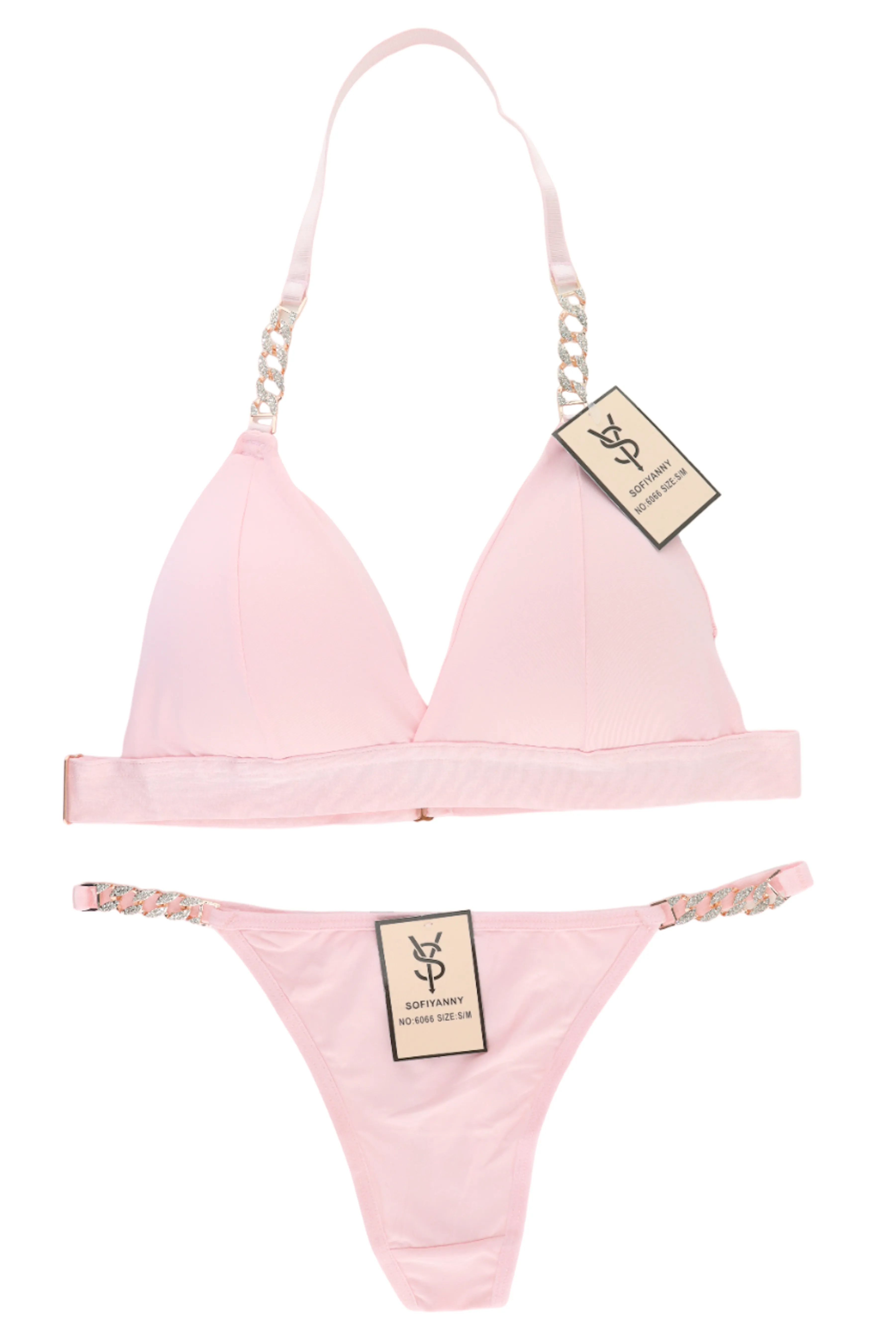 COORDINADO BRALETTE HALTER Y TANGA 6066