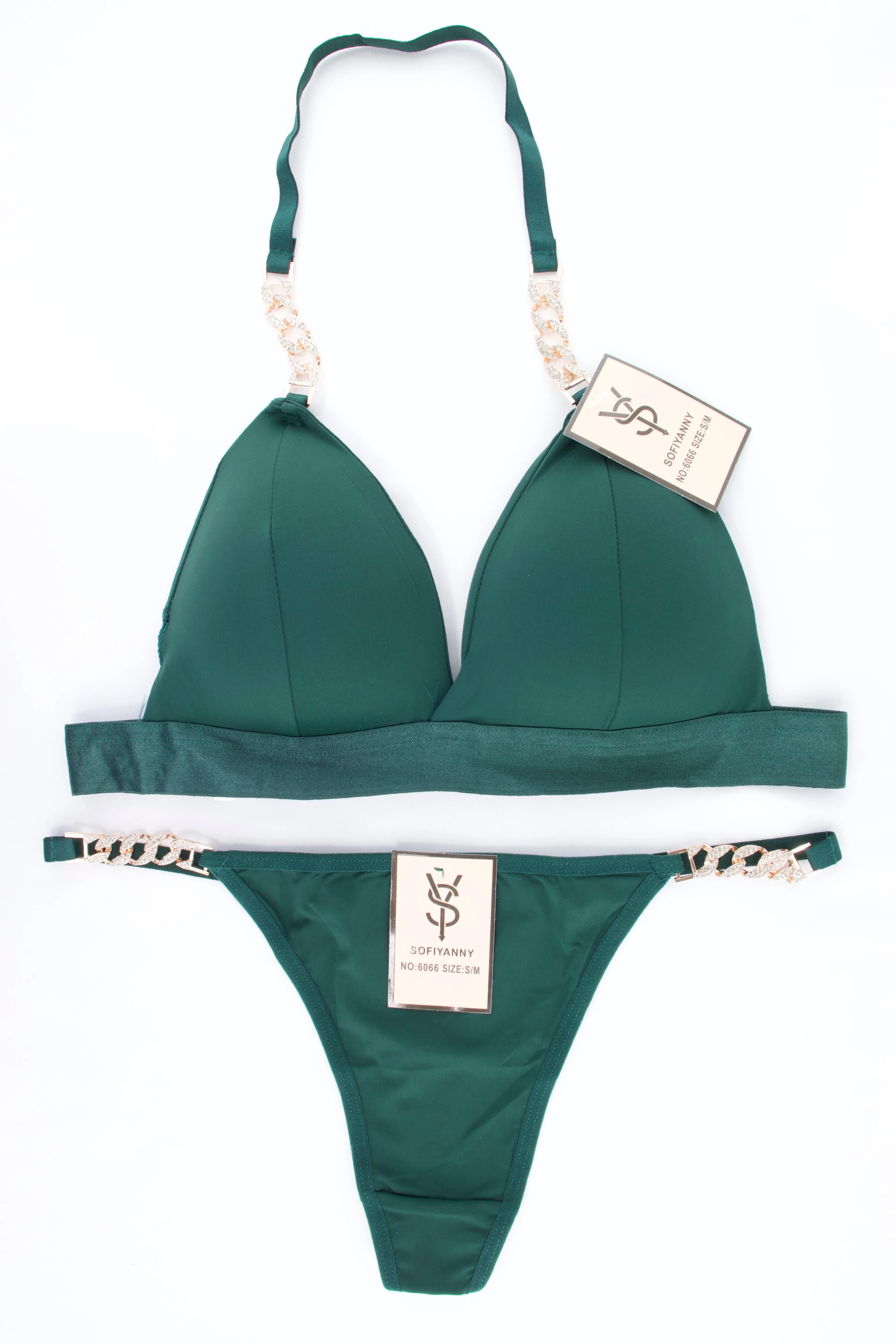 COORDINADO BRALETTE HALTER Y TANGA 6066