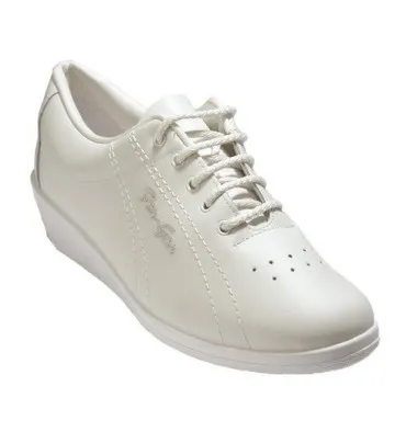 Deportivo señora cordones con cuña piel Fergar en blanco
