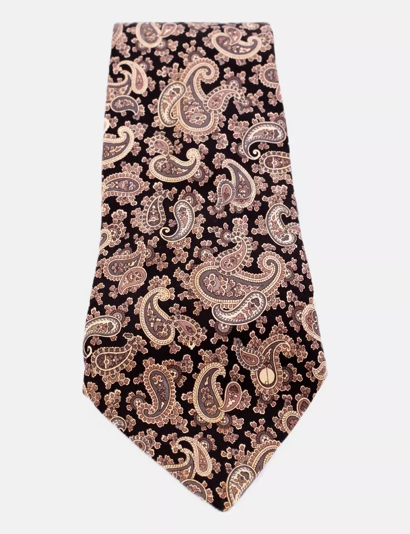 Dunhill Corbata negra estampada