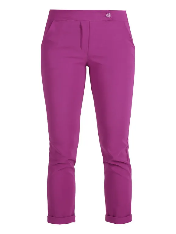 Frenetika Pantalón de mujer estilo capri con puños