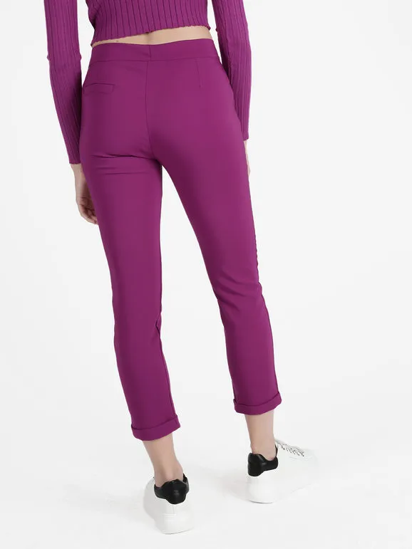 Frenetika Pantalón de mujer estilo capri con puños
