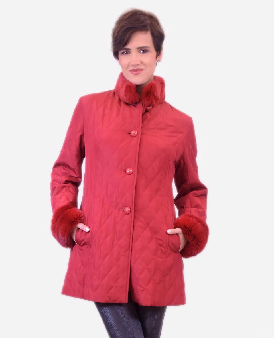 Gabardina de mujer con el forro desmontable de rex rasado